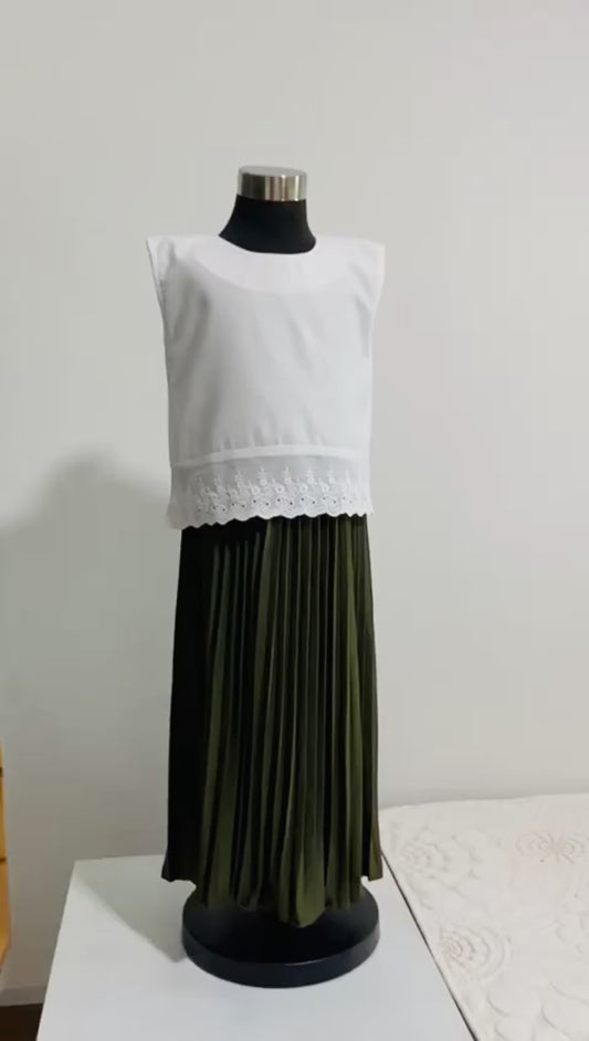 Pleated Skirt Olive